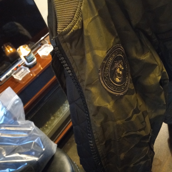 Army Fatigue Camouflage Jacket,MEDIUM,GREEN - Picture 2 of 2